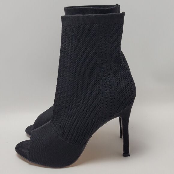 Catherine Malandrino Nitty Stretch Ankle Pull On Open Peep Toe Sock Heel Boot 9 - Picture 13 of 13